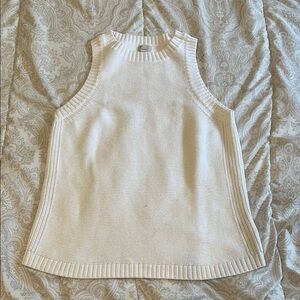 White Sleeveless Knit Top